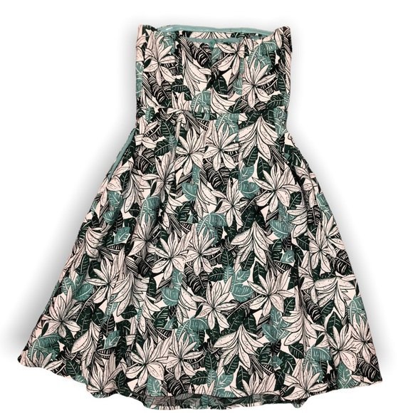 Eva Mendes Jacquard Del Mar Dress Green S strapless Palm summer spring wedding S - Picture 4 of 9